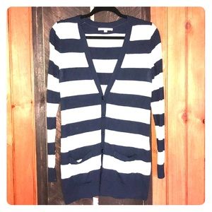 Navy and Gray Long Gap Cardigan (S)